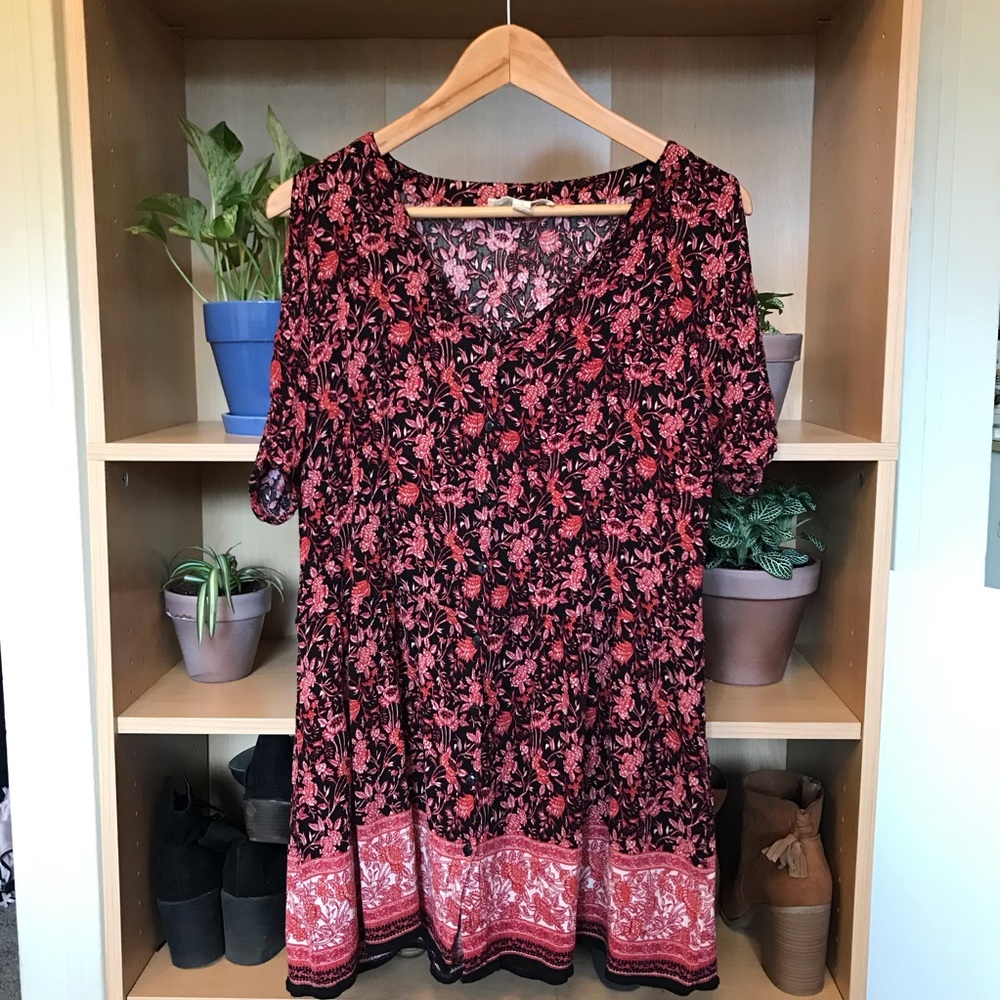 Anthropology staring at stars cold shoulder tunic